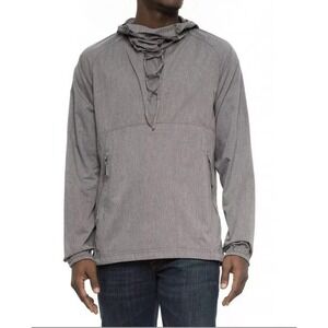 Nau Popu Lace Hooded Pullover Jacket Gray Lightweight Men's Size L